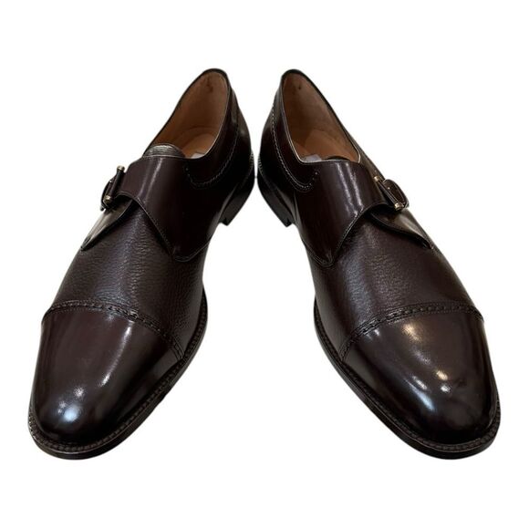 New Mezlan Istanbul Brown Leather Monk Strap Dress Shoes 13  13M main image 4